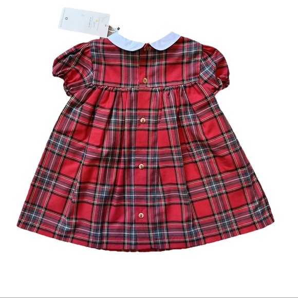 Tutto Piccolo Smocked Plaid Dress Red Girl’s 24 Months 2T Collared Holiday Party - Picture 7 of 16